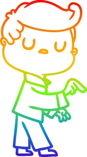 gökkuşağı gradyan çizgi çizimi bir insan tarafından çizilen ilgisiz bir adamın çizgi filmi.