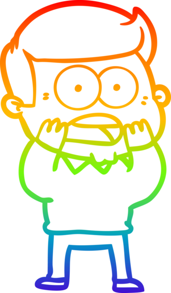 gökkuşağı gradyanı çizimi bir insan tarafından çizilmiş şok bir adam