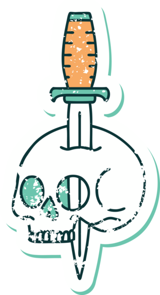 Bir insan tarafından çizilmiş bir kafatasının sembolik dövmeli görüntüsü.