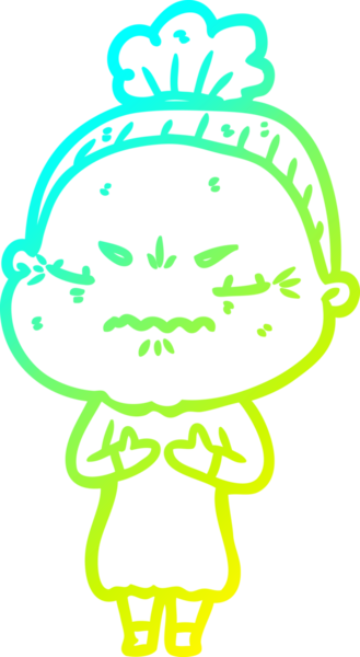 Bir çizgi film çizimi, bir insan tarafından çizilmiş yaşlı bir kadını rahatsız ediyordu.