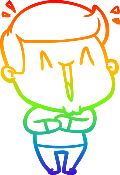 Gökkuşağı gradyanı çizimi bir insan tarafından çizilmiş heyecanlı bir çizgi film