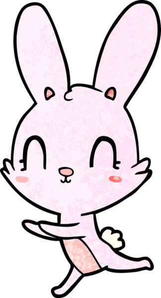 Bir insan tarafından çizilmiş şirin çizgi film tavşanı.