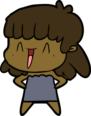 Bir insan tarafından çizilmiş karikatür kadın.