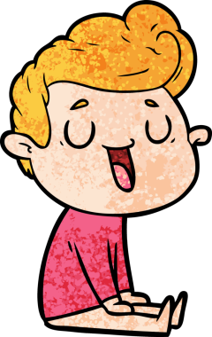 Bir insan tarafından çizilmiş mutlu çizgi film adamı.