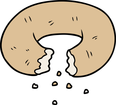 Bir insan tarafından çizilmiş çizgi film çöreği.