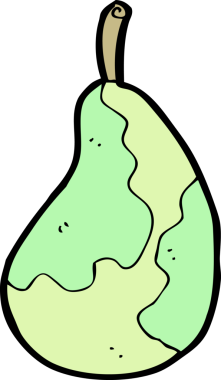 Bir insan tarafından çizilmiş bir armut.