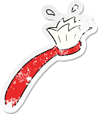 Bir insan tarafından çizilmiş diş fırçasının sıkıntılı çıkartması.