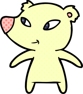 Bir insan tarafından çizilmiş sevimli çizgi film ayısı.