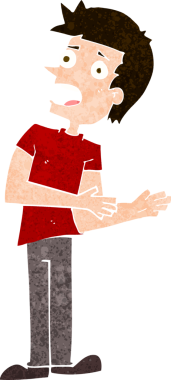 Bir insan tarafından çizilmiş bahaneler üreten çizgi film adamı.