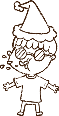 Bir insan tarafından çizilen Noel Çocuğu Kömür Çizimi