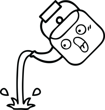 Bir insan tarafından çizilen çaydanlığın çizgi çizimi