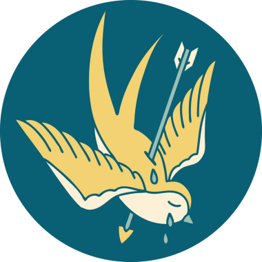 Bir kırlangıcın insan tarafından çizilmiş ağlayışının ikonik dövmesi.