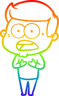 gökkuşağı gradyanı çizimi bir insan tarafından çizilmiş şok bir adam