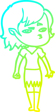 Bir insan tarafından çizilmiş bir vampir kız çizgi filmi.