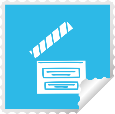 Bir insan tarafından çizilmiş bir yönetmenin kare soyulmuş çıkartma karikatürü.