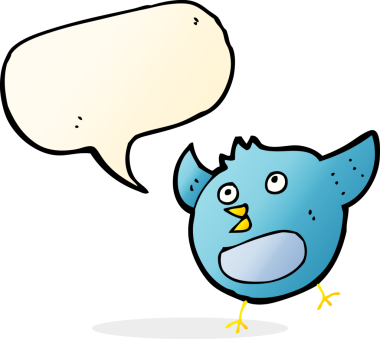 bir insan tarafından çizilmiş konuşma balonlu mutlu kuş.