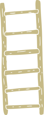 Bir insan tarafından çizilen merdiven düz renk çizimi