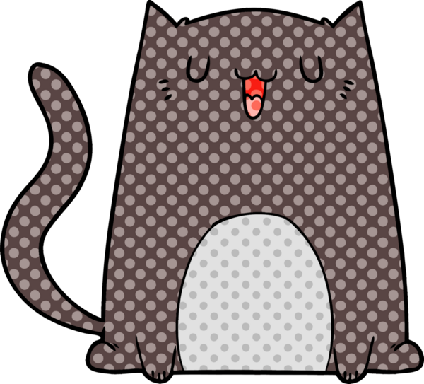 Bir insan tarafından çizilmiş komik çizgi film kedisi.