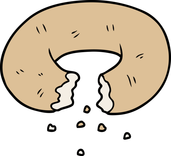 Bir insan tarafından çizilmiş çizgi film çöreği.