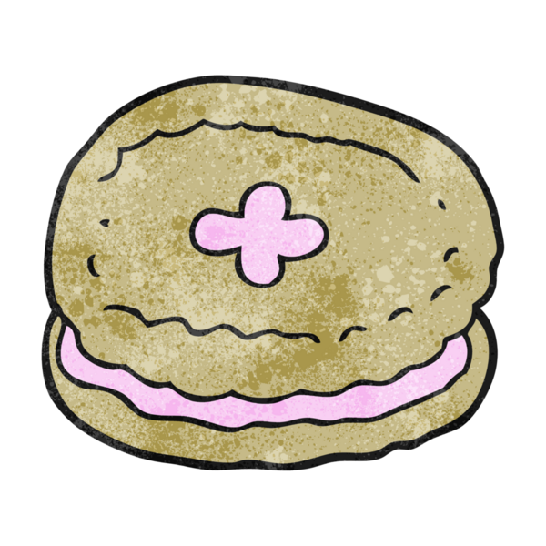 Bir insan tarafından çizilmiş el yapımı çizgi film bisküvisi.