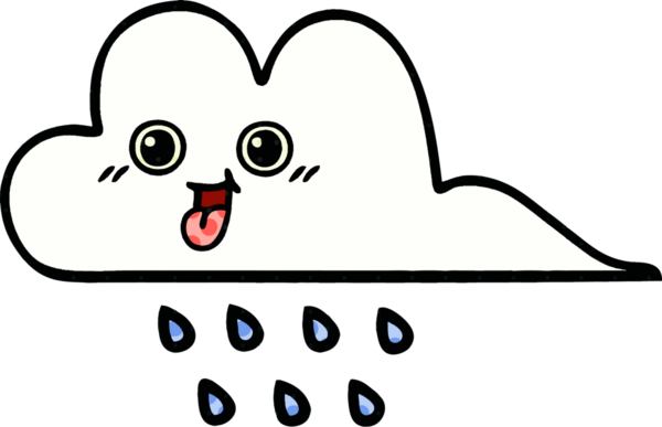Bir insan tarafından çizilmiş bir yağmur bulutu çizgi filmi.