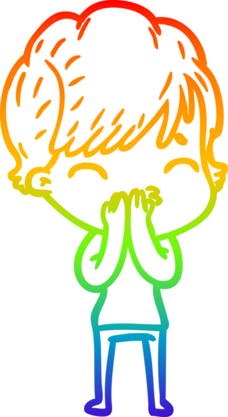 Gökkuşağı gradyan çizgi çizimi Bir insan tarafından çizilmiş bir çizgi kadın