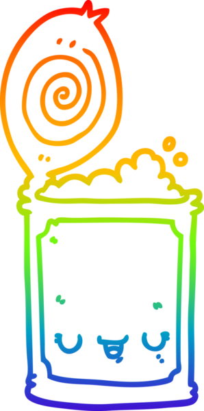 gökkuşağı gradyan çizgi çizimi bir insan tarafından çizilmiş konserve yiyecek