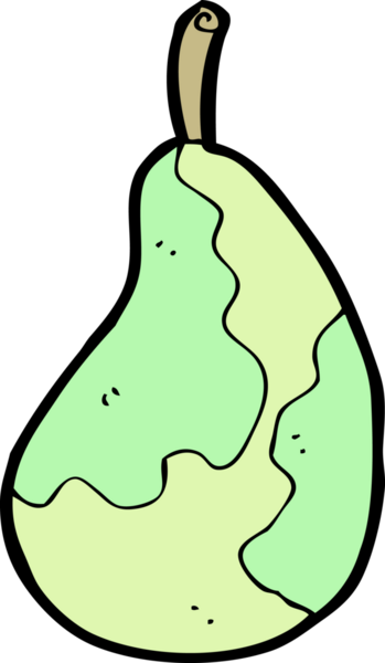 Bir insan tarafından çizilmiş bir armut.