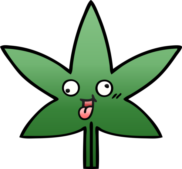 Bir insan tarafından çizilmiş marihuana yaprağının gölgeli çizgi filmi.