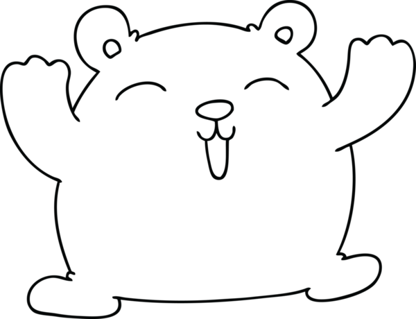 Bir insan tarafından çizilmiş tuhaf çizgi film komik ayısı