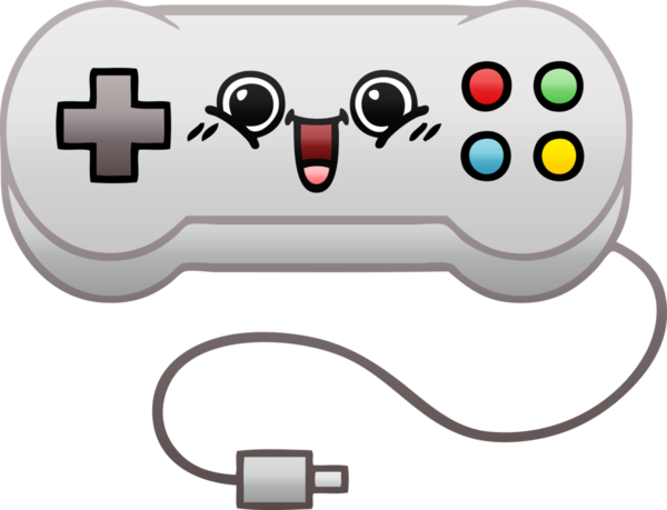 Bir insan tarafından çizilen oyun denetleyicisinin gölgelendirilmiş gradyanı