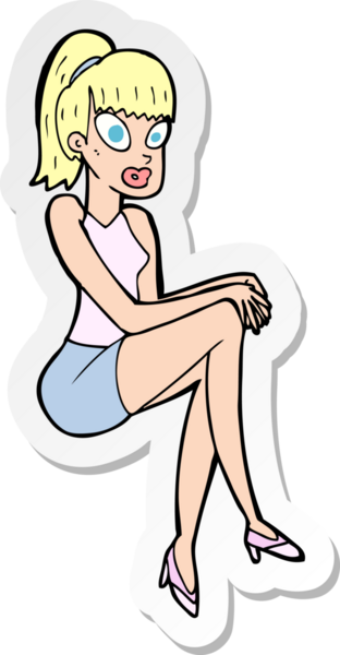 Bir insan tarafından çizilmiş güzel bir karikatür çıkartması.