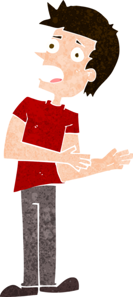 Bir insan tarafından çizilmiş bahaneler üreten çizgi film adamı.