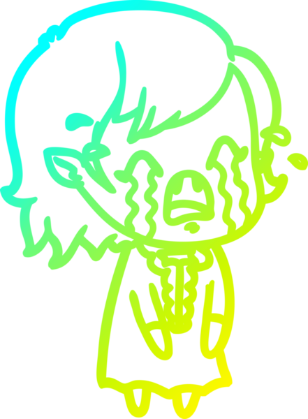 Bir insan tarafından çizilmiş ağlayan vampir kız çizgi filmi.