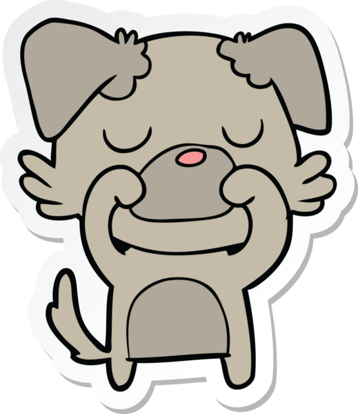 Bir insan tarafından çizilmiş bir köpeğin çıkartması.