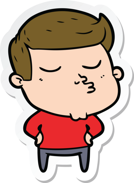 Bir insan tarafından çizilmiş bir çizgi film modelinin çıkartması.