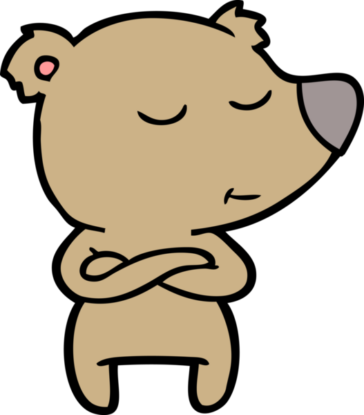 Bir insan tarafından çizilmiş mutlu çizgi film ayısı.