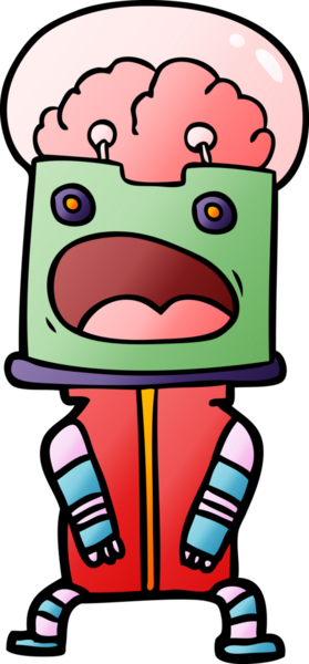 Bir insan tarafından çizilmiş çizgi film robotu