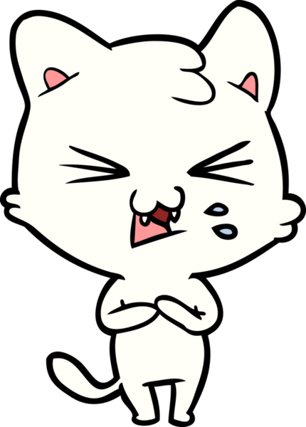 Bir insan tarafından çizilmiş kedi tıslaması.