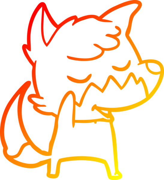 Bir insan tarafından çizilmiş dost canlısı bir tilkinin sıcak çizgi çizimi