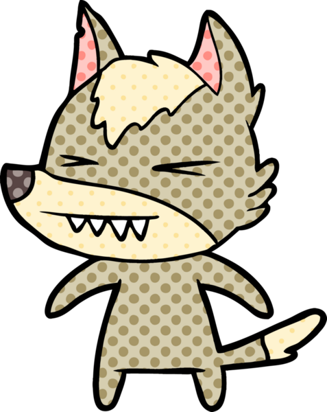 Bir insan tarafından çizilmiş kızgın kurt çizgi filmi.