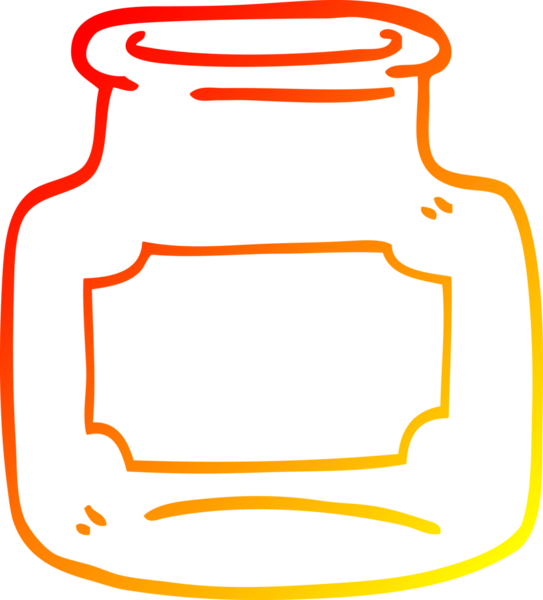 Bir insan tarafından çizilmiş boş bir kavanozun sıcak çizgi çizimi