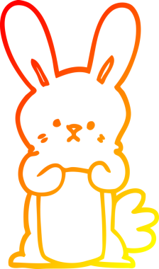 Bir insan tarafından çizilmiş çizgi film tavşanı çizimi.