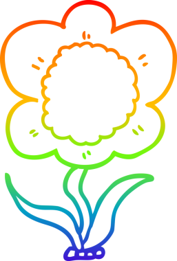 gökkuşağı gradyan çizimi bir insan tarafından çizilmiş bir karikatür çiçeği