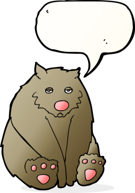 Bir insan tarafından çizilmiş karikatür, hüzünlü ayı.
