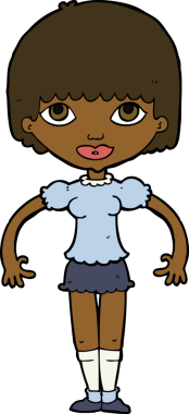 Bir insan tarafından çizilmiş karikatür kızı.