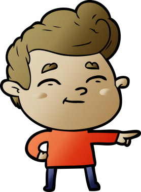 Bir insan tarafından çizilmiş mutlu çizgi film adamı.