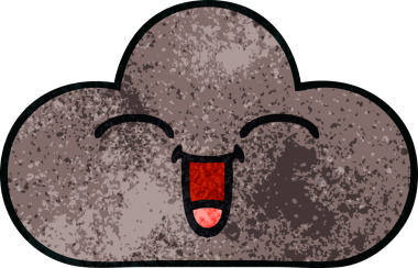 Bir insan tarafından çizilmiş fırtına bulutunun retro grunge deseni.