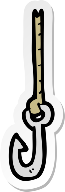 Bir insan tarafından çizilmiş bir karikatür kancasının çıkartması.