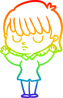 gökkuşağı gradyan çizimi bir insan tarafından çizilmiş bir karikatür kadın